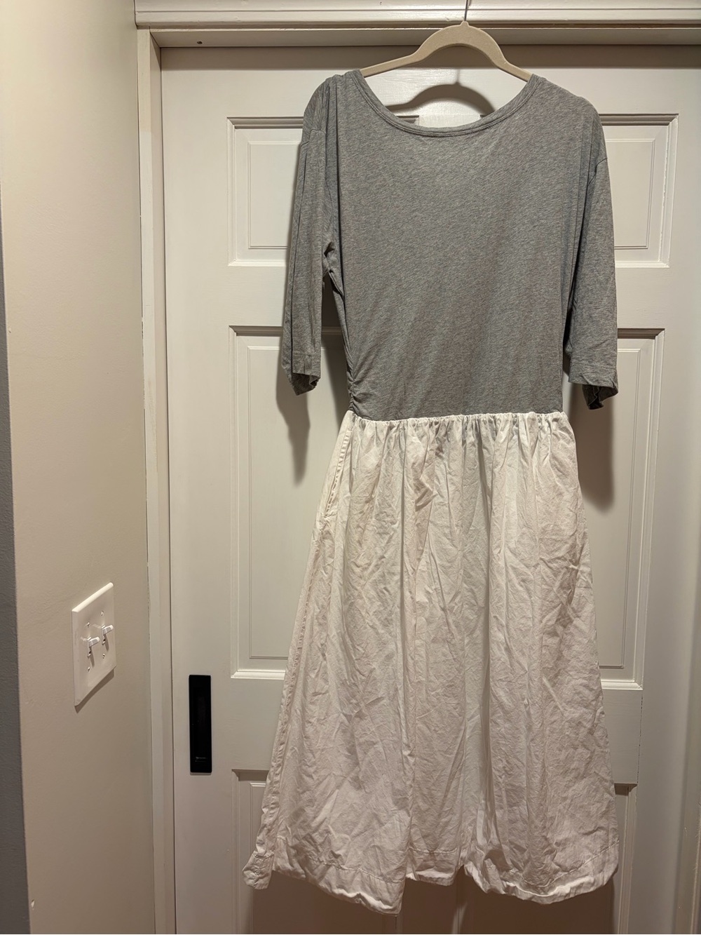 Free People Gray and White Midi Dress